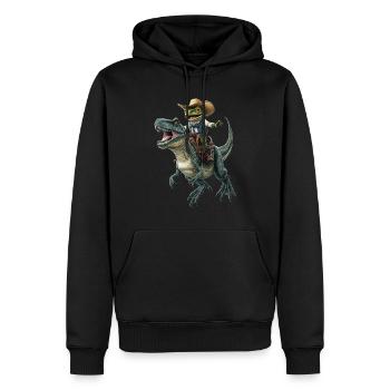 Frosch - Männer Premium Bio Hoodie - Schwarz - Vorne - Nico (187cm)