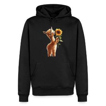 Adler - Männer Premium Bio Hoodie - Schwarz - Vorne - Nico (187cm)