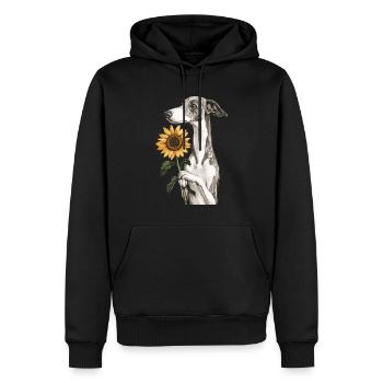 Windhund - Männer Premium Bio Hoodie - Schwarz - Vorne - Nico (187cm)