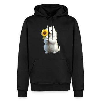 Samojede - Männer Premium Bio Hoodie - Schwarz - Vorne - Nico (187cm)