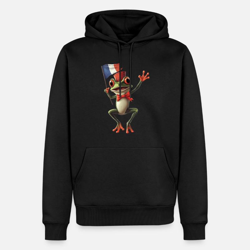 Frosch - Männer Premium Bio Hoodie - Schwarz