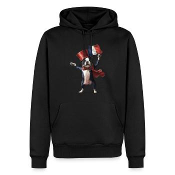 Boston Terrier - Männer Premium Bio Hoodie - Schwarz - Vorne - Nico (187cm)