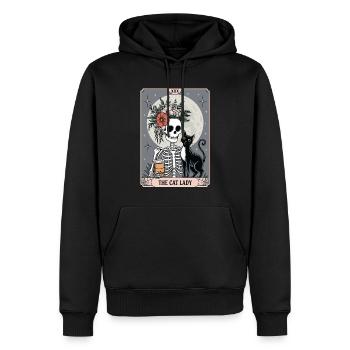 Tarotkarte - Männer Premium Bio Hoodie - Schwarz - Vorne - Nico (187cm)