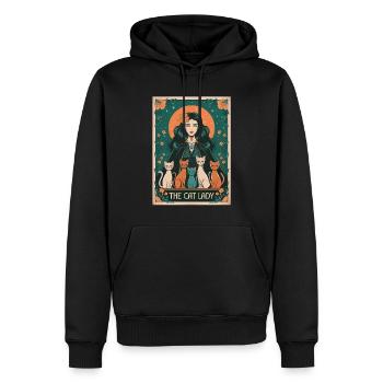 Tarotkarte - Männer Premium Bio Hoodie - Schwarz - Vorne - Nico (187cm)
