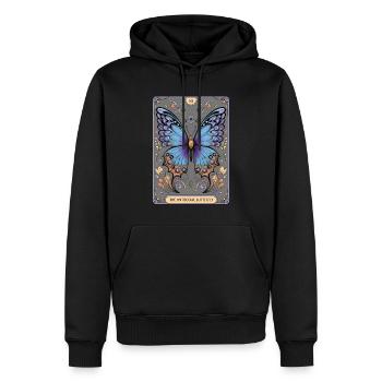 Tarotkarte - Männer Premium Bio Hoodie - Schwarz - Vorne - Nico (187cm)