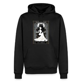 Tarotkarte - Männer Premium Bio Hoodie - Schwarz - Vorne - Nico (187cm)