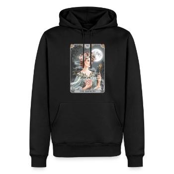 Tarotkarte - Männer Premium Bio Hoodie - Schwarz - Vorne - Nico (187cm)