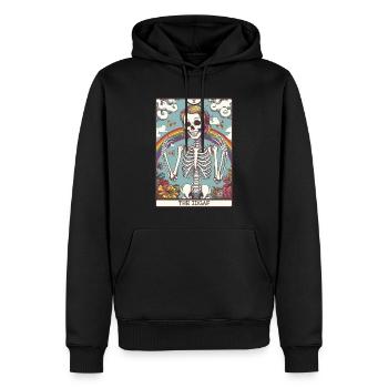 Tarotkarte - Männer Premium Bio Hoodie - Schwarz - Vorne - Nico (187cm)
