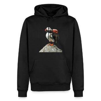 Papageitaucher - Männer Premium Bio Hoodie - Schwarz - Vorne - Nico (187cm)