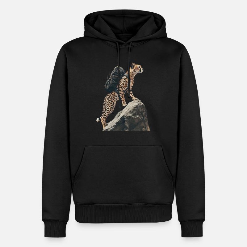 Gepard - Männer Premium Bio Hoodie - Schwarz