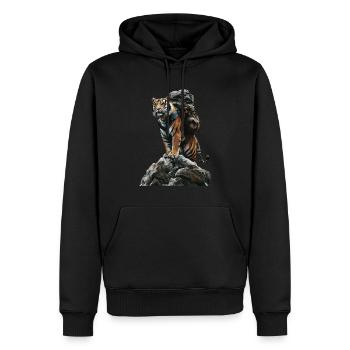 Tiger - Männer Premium Bio Hoodie - Schwarz - Vorne - Nico (187cm)