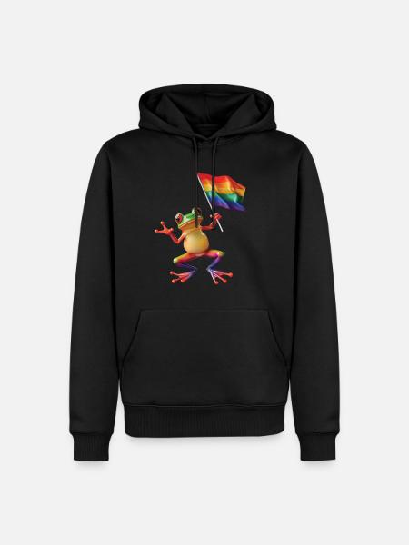 Frosch - Männer Premium Bio Hoodie - Schwarz