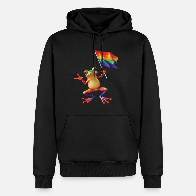 Frosch - Männer Premium Bio Hoodie - Schwarz