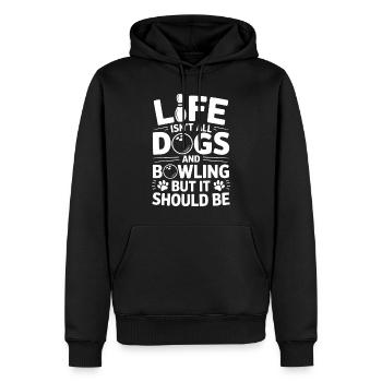 Bowling Spruch Hunde Lustiges Bowling Geschenk - Männer Premium Bio Hoodie - Schwarz - Vorne - Nico (187cm)