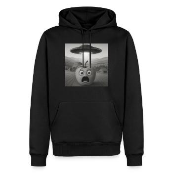 Apfel - Männer Premium Bio Hoodie - Schwarz - Vorne - Nico (187cm)