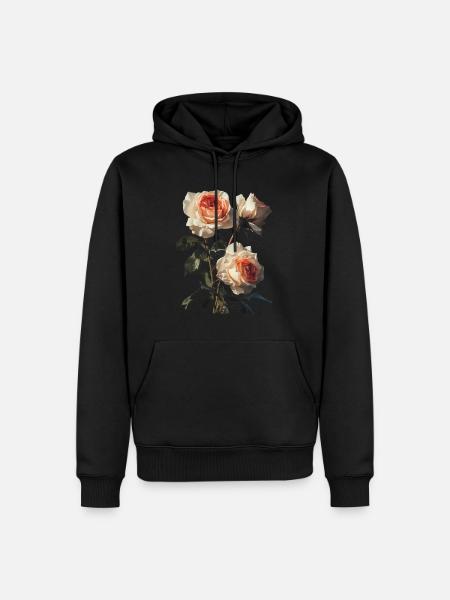 Rose - Männer Premium Bio Hoodie - Schwarz