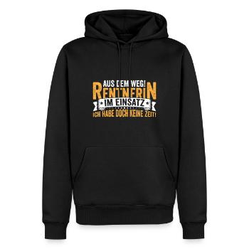 Rentnerin im Einsatz - Männer Premium Bio Hoodie - Schwarz - Vorne - Nico (187cm)
