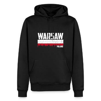 Warschau Polen - Männer Premium Bio Hoodie - Schwarz - Vorne - Nico (187cm)