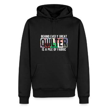 Quilten von Tagesdecken - Männer Premium Bio Hoodie - Schwarz - Vorne - Nico (187cm)