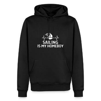 Seefahrer Segeln Seemann Capitän Geschenk Sprüche - Männer Premium Bio Hoodie - Schwarz - Vorne - Nico (187cm)