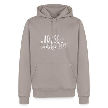 House builder 2022 Bauherr Hausbau bauen Bauherrin - Männer Premium Bio Hoodie - Taupe - Vorne - Nico (187cm)