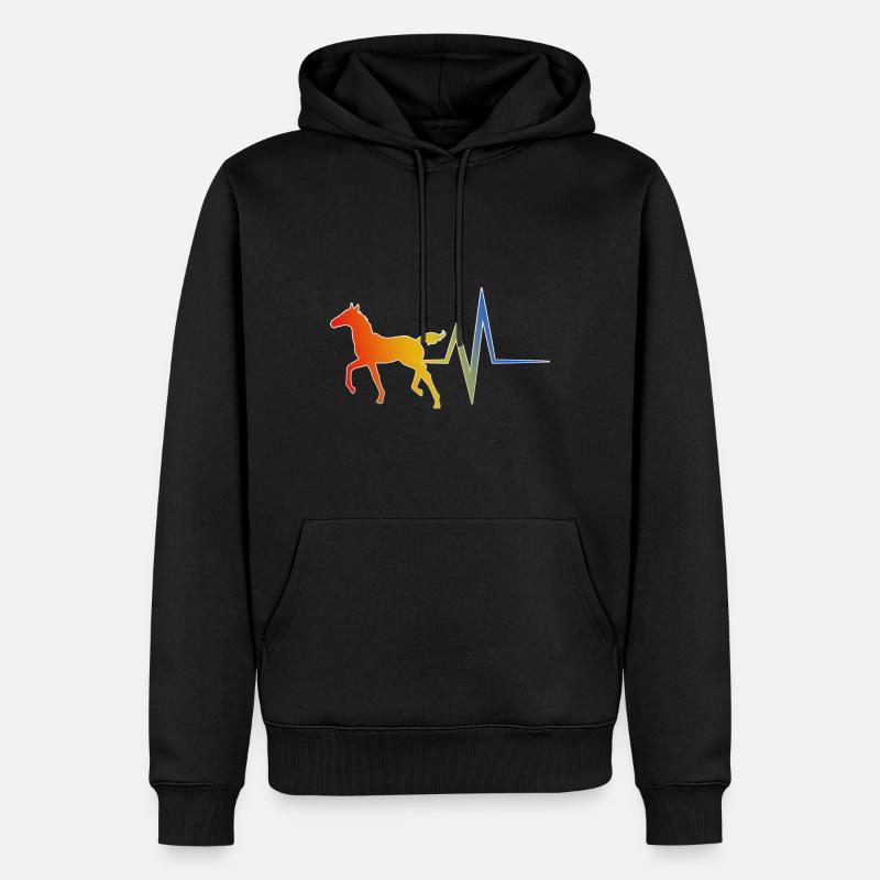 Cheval - EKG - Sweat à capuche Premium bio Homme - noir