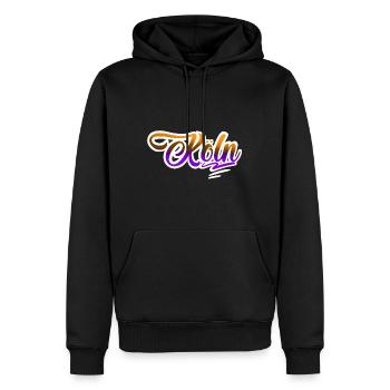 Cologne - Sweat à capuche Premium bio Homme - noir - Devant - Nico (187cm)