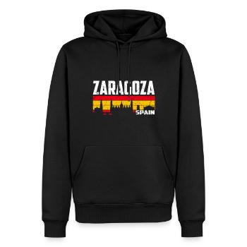 Saragosse Espagne - Sweat à capuche Premium bio Homme - noir - Devant - Nico (187cm)