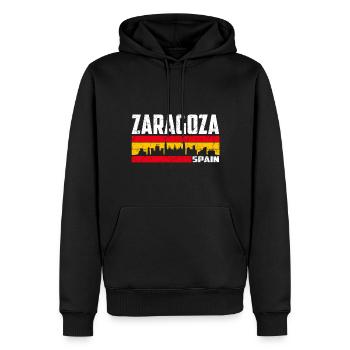 Saragosse Espagne - Sweat à capuche Premium bio Homme - noir - Devant - Nico (187cm)