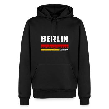 Berlin Stadt Heimat Deutschland - Männer Premium Bio Hoodie - Schwarz - Vorne - Nico (187cm)