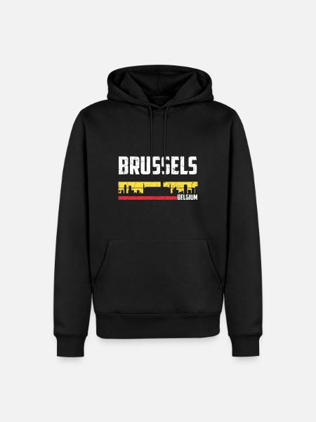 Bruxelles Belgique Ville - Sweat à capuche Premium bio Homme - noir