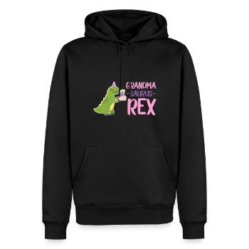 Grand-mère dinosaure famille assorti Dino anniversaire - Sweat à capuche Premium bio Homme - noir - Devant - Nico (187cm)
