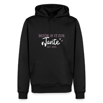 Befördert zur Tante Est. 2025 - Männer Premium Bio Hoodie - Schwarz - Vorne - Nico (187cm)