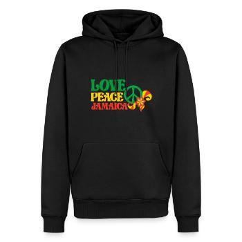 Love Peace Jamaica - Männer Premium Bio Hoodie - Schwarz - Vorne - Nico (187cm)