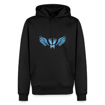 Baby Füße Junge Engel Geburt Selbst Gestalten - Männer Premium Bio Hoodie - Schwarz - Vorne - Nico (187cm)