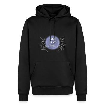 Yoga - Sweat à capuche Premium bio Homme - noir - Devant - Nico (187cm)