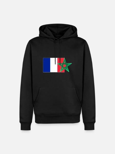 Morocco & France - Men’s Premium Organic Hoodie - black