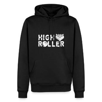 High Roller Bowling Bowler Bowling Piste - Sweat à capuche Premium bio Homme - noir - Devant - Nico (187cm)