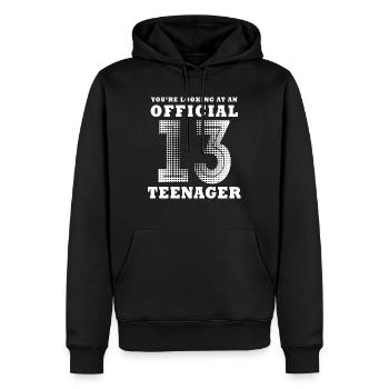 13 Jahre - 13. Geburtstag - Männer Premium Bio Hoodie - Schwarz - Vorne - Nico (187cm)
