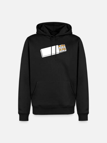 Comprimés pilules médicament - Sweat à capuche Premium bio Homme - noir