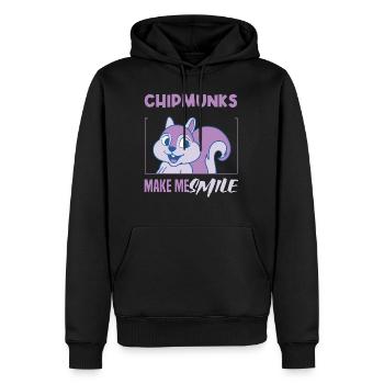 Émias Sourire Mignon Forêt Animal Nature - Sweat à capuche Premium bio Homme - noir - Devant - Nico (187cm)