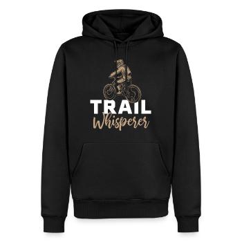 Trailflüsterer Mountainbike MTB Downhill - Männer Premium Bio Hoodie - Schwarz - Vorne - Nico (187cm)
