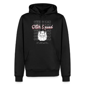 Loutres mignonnes et notes de musique Clef Piano - Sweat à capuche Premium bio Homme - noir - Devant - Nico (187cm)