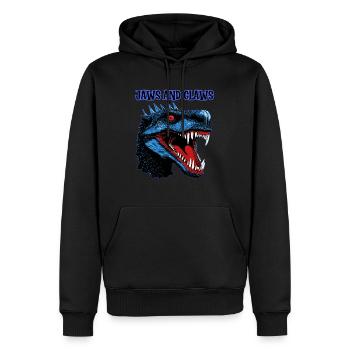 Reptiles, dinosaures, mâchoires et griffes, - Sweat à capuche Premium bio Homme - noir - Devant - Nico (187cm)