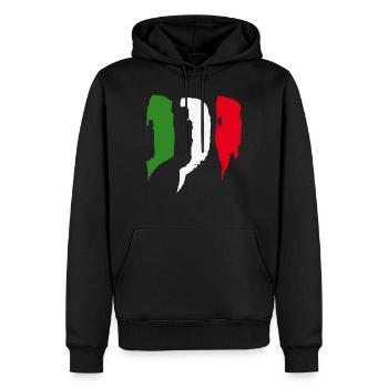 Drapeau de l’Italie - Coups de pinceau - Sweat à capuche Premium bio Homme - noir - Devant - Nico (187cm)