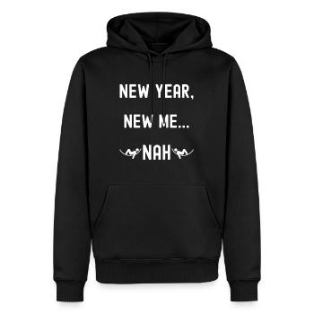 Neues Jahr, neues Ich. nein - Männer Premium Bio Hoodie - Schwarz - Vorne - Nico (187cm)