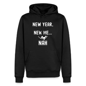 Neues Jahr, neues Ich. nein - Männer Premium Bio Hoodie - Schwarz - Vorne - Nico (187cm)