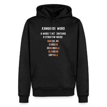 Grammaire des synonymes de mots kangourou - Sweat à capuche Premium bio Homme - noir - Devant - Nico (187cm)