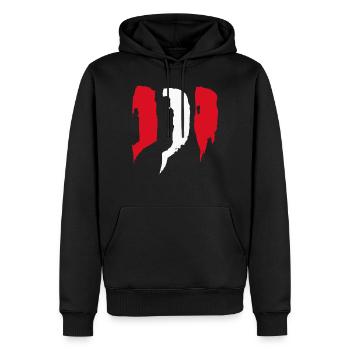 Rayures style péruvien - Sweat à capuche Premium bio Homme - noir - Devant - Nico (187cm)