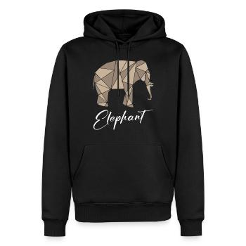 Éléphant Géométrique - Sweat à capuche Premium bio Homme - noir - Devant - Nico (187cm)